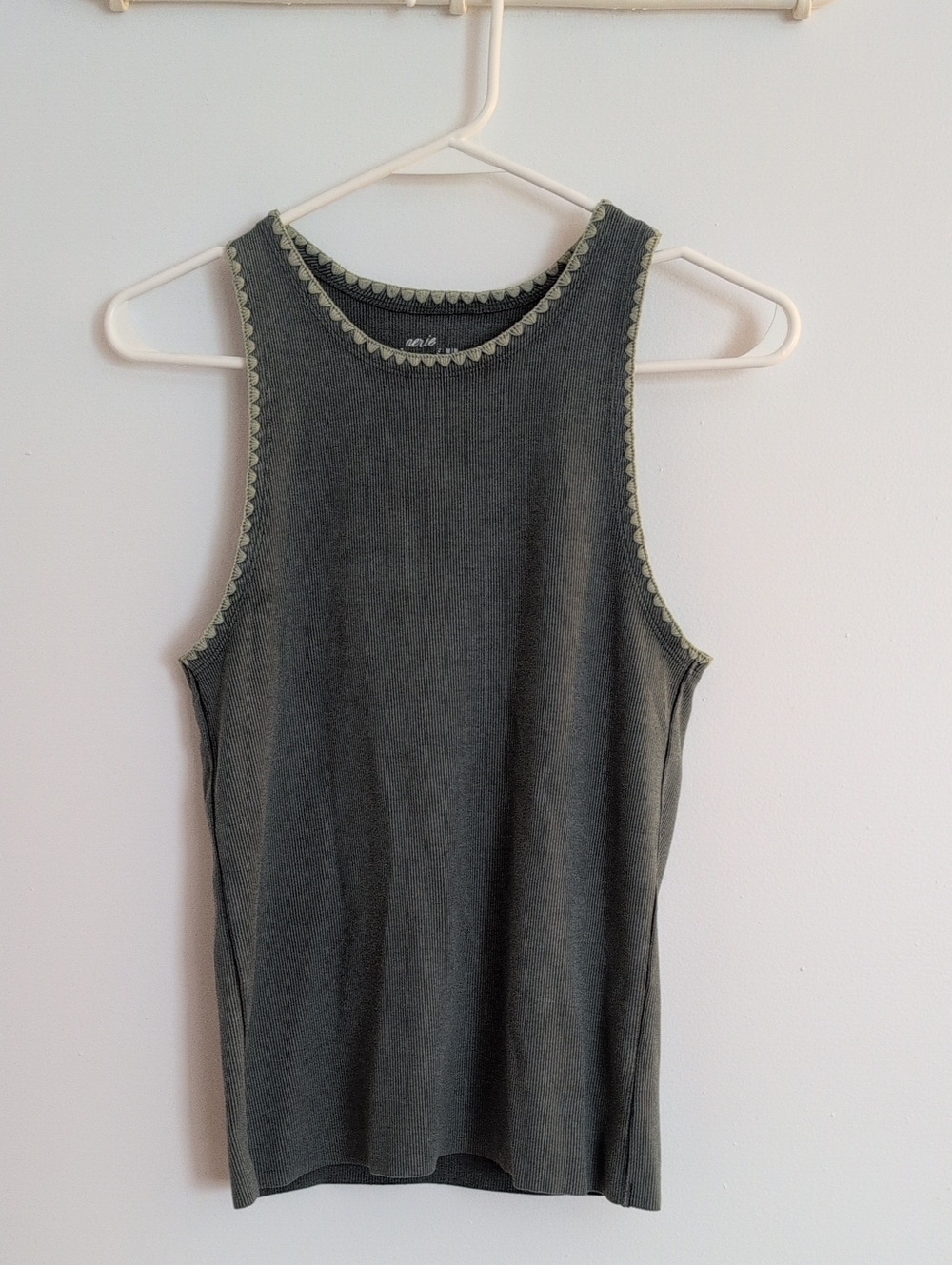 Aerie Olive Green Ribbed Tank Top